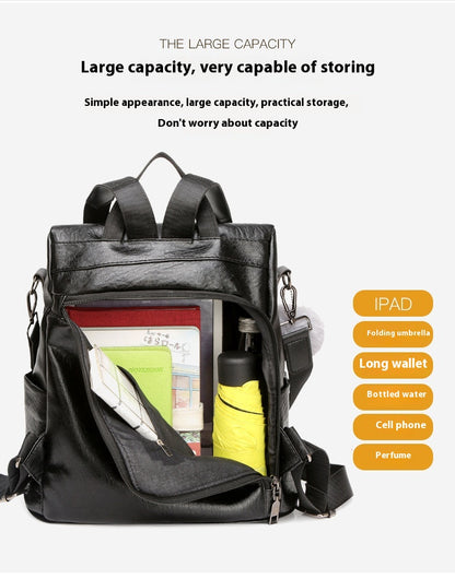 Women's Fashion All-Match Double Back Casual Large-Capacity Backpack