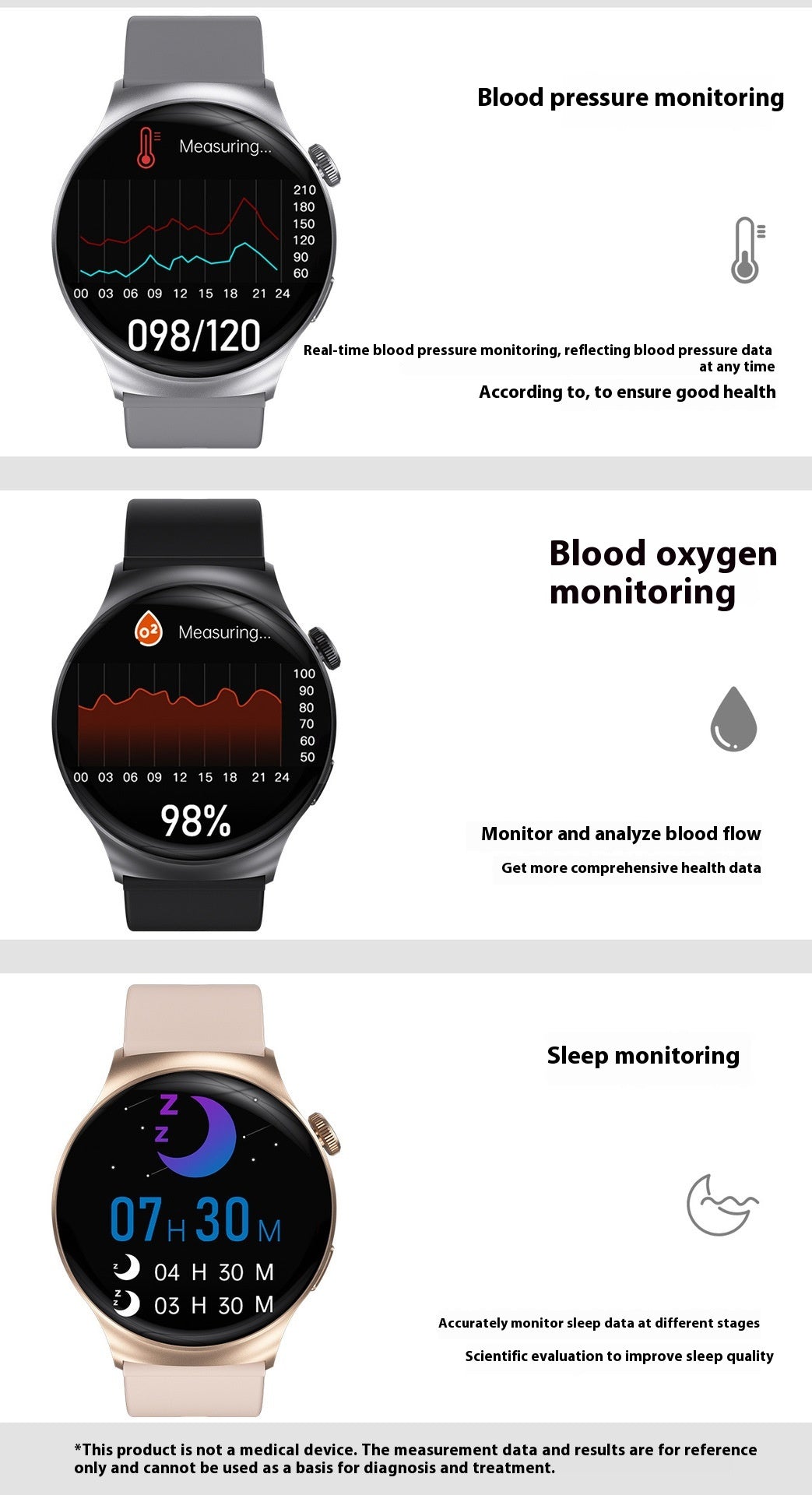 Smart Watch Bluetooth Calling Female Assistant Heart Rate Blood Pressure Bracelet Multi-sports