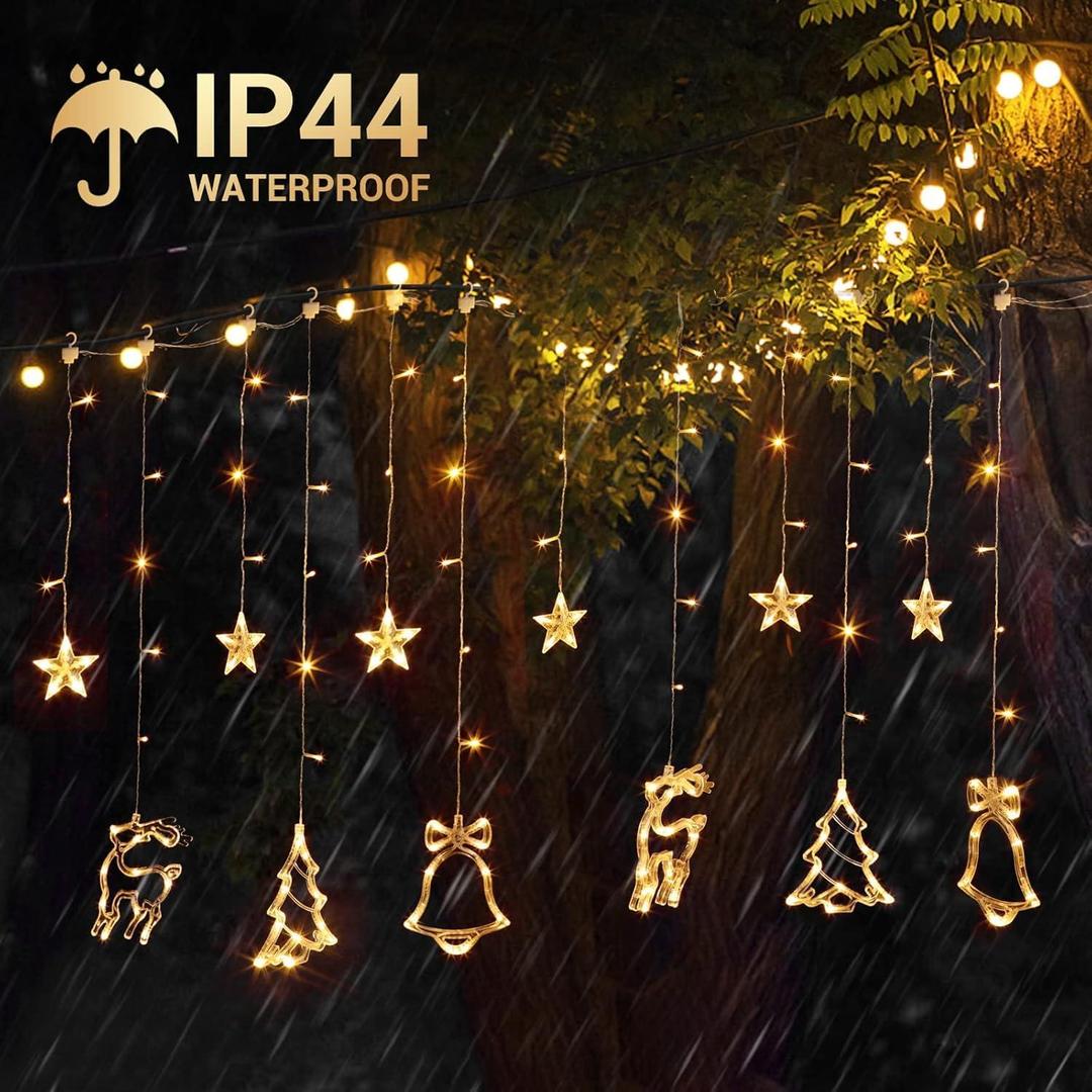 138 LED Stars Curtain String Lights - Decorative Starry Ambiance