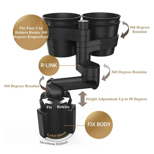 Car Cup Holder With Wireless Charging