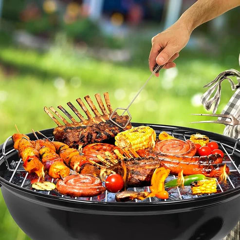 Portable Charcoal Grill, Outdoor Covered BBQ Grill, 4 Leg Roll, Outdoor Picnic Porch, Backyard, Camping, Tailgating, Steel Cooking Stove for Steaks and Chicken