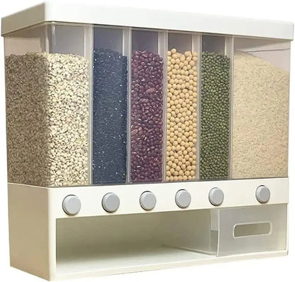 Adjustable 6-Grid Wall-Mounted Storage for Dry Grains