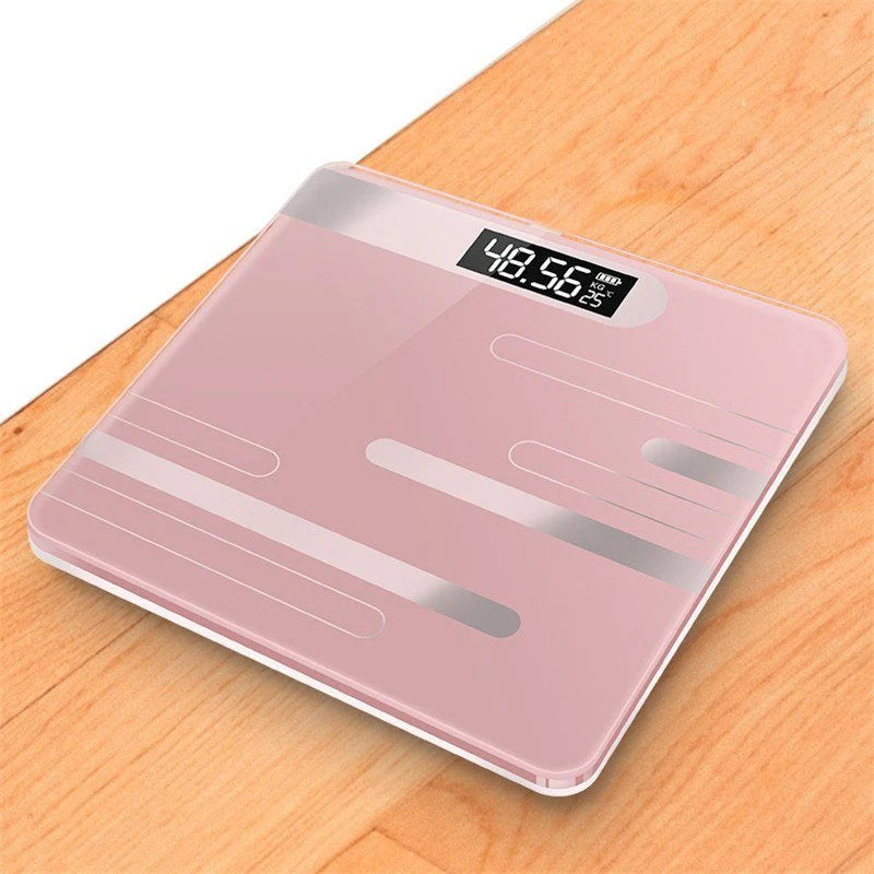 Mrosaa Bathroom Floor Body Scale Glass Smart Electronic Scales USB Charging LCD Display Body Weighing Digital Weight Scale