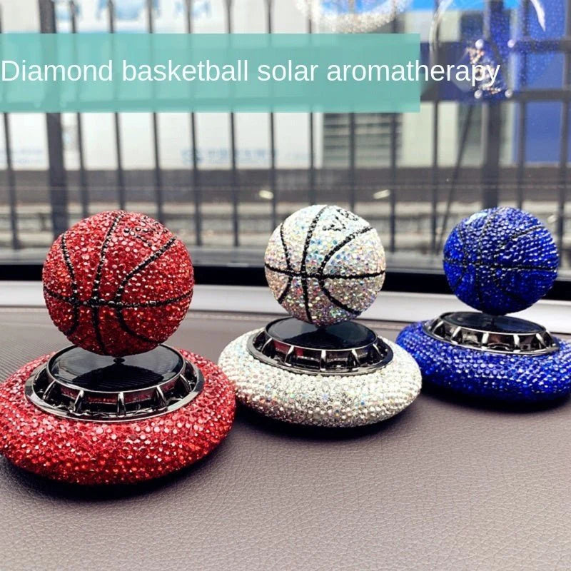 Solar Car Perfume Decoration Rotating Ball Ornament