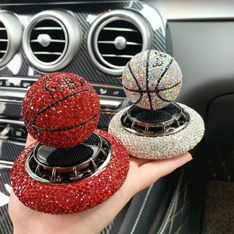 Solar Car Perfume Decoration Rotating Ball Ornament